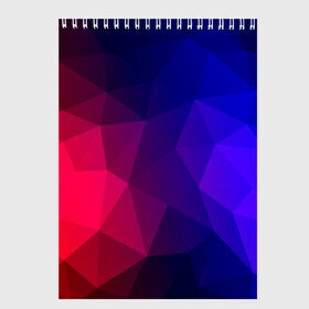 Скетчбук с принтом Red&Blue в Петрозаводске, 100% бумага
 | 48 листов, плотность листов — 100 г/м2, плотность картонной обложки — 250 г/м2. Листы скреплены сверху удобной пружинной спиралью | красный | полигон | треугольники | яркий