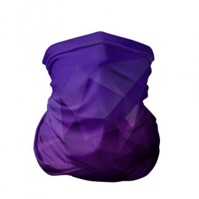 Бандана-труба 3D с принтом PolyViolet в Петрозаводске, 100% полиэстер, ткань с особыми свойствами — Activecool | плотность 150‒180 г/м2; хорошо тянется, но сохраняет форму | полигон | тёмный | треугольники | фиолетовый