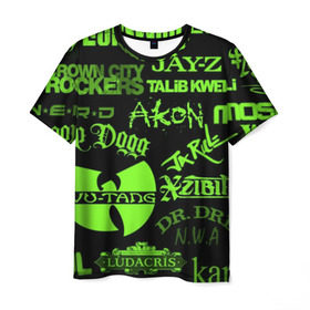 Мужская футболка 3D с принтом Hip-Hop в Петрозаводске, 100% полиэфир | прямой крой, круглый вырез горловины, длина до линии бедер | Тематика изображения на принте: akon | eminem | hip hop | snoop dogg | wu tang | xzibit | хип хоп | эминем