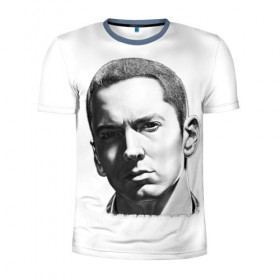 Мужская футболка 3D спортивная с принтом Eminem в Петрозаводске, 100% полиэстер с улучшенными характеристиками | приталенный силуэт, круглая горловина, широкие плечи, сужается к линии бедра | Тематика изображения на принте: 