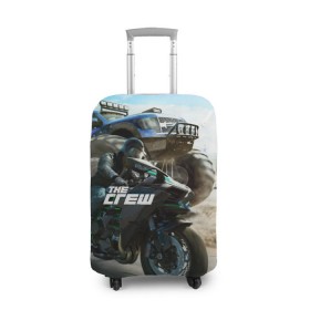Чехол для чемодана 3D с принтом The CREW в Петрозаводске, 86% полиэфир, 14% спандекс | двустороннее нанесение принта, прорези для ручек и колес | car | crew | dirt | grid | nfs | гонки | машина | нфс