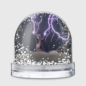 Водяной шар с принтом Грозовой кошак в Петрозаводске, Пластик | Изображение внутри шара печатается на глянцевой фотобумаге с двух сторон | Тематика изображения на принте: lightning cat