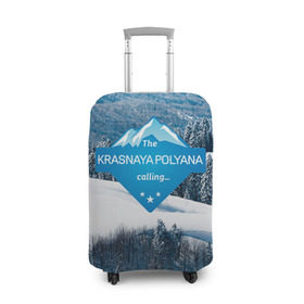 Чехол для чемодана 3D с принтом Красная поляна в Петрозаводске, 86% полиэфир, 14% спандекс | двустороннее нанесение принта, прорези для ручек и колес | горнолыжный курорт | горы | зима | красная поляна | лыжи | парк | роза хуторов | снег | сноутборд | сочи