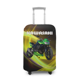 Чехол для чемодана 3D с принтом Kawasaki в Петрозаводске, 86% полиэфир, 14% спандекс | двустороннее нанесение принта, прорези для ручек и колес | moto | байк | байкер | мото | мотогонки | мотоспорт | мотоцикл