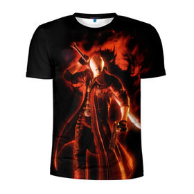 Мужская футболка 3D спортивная с принтом Devil May Cry в Петрозаводске, 100% полиэстер с улучшенными характеристиками | приталенный силуэт, круглая горловина, широкие плечи, сужается к линии бедра | devil | данте | дьявол | слэшер