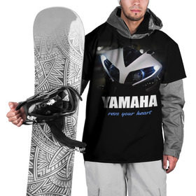 Накидка на куртку 3D с принтом Yamaha в Петрозаводске, 100% полиэстер |  | yamaha | yzf | байк | байкер | мото | мотоцикл | мотоциклист | ямаха