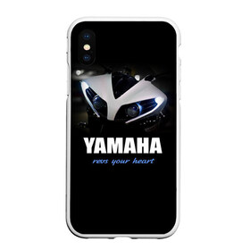 Чехол для iPhone XS Max матовый с принтом Yamaha в Петрозаводске, Силикон | Область печати: задняя сторона чехла, без боковых панелей | Тематика изображения на принте: yamaha | yzf | байк | байкер | мото | мотоцикл | мотоциклист | ямаха