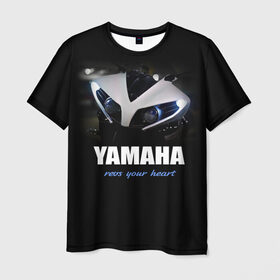 Мужская футболка 3D с принтом Yamaha в Петрозаводске, 100% полиэфир | прямой крой, круглый вырез горловины, длина до линии бедер | Тематика изображения на принте: yamaha | yzf | байк | байкер | мото | мотоцикл | мотоциклист | ямаха