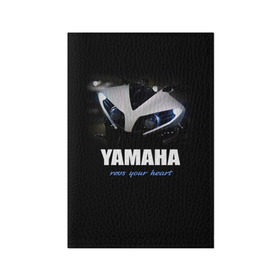 Обложка для паспорта матовая кожа с принтом Yamaha в Петрозаводске, натуральная матовая кожа | размер 19,3 х 13,7 см; прозрачные пластиковые крепления | Тематика изображения на принте: yamaha | yzf | байк | байкер | мото | мотоцикл | мотоциклист | ямаха