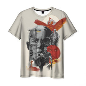 Мужская футболка 3D с принтом Ghost Recon в Петрозаводске, 100% полиэфир | прямой крой, круглый вырез горловины, длина до линии бедер | Тематика изображения на принте: 