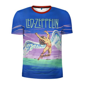 Мужская футболка 3D спортивная с принтом Led Zeppelin 2 в Петрозаводске, 100% полиэстер с улучшенными характеристиками | приталенный силуэт, круглая горловина, широкие плечи, сужается к линии бедра | Тематика изображения на принте: led zeppelin | лед зеппелин | роберт плант