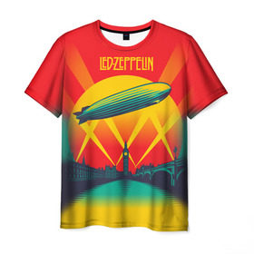Мужская футболка 3D с принтом Led Zeppelin 3 в Петрозаводске, 100% полиэфир | прямой крой, круглый вырез горловины, длина до линии бедер | Тематика изображения на принте: led zeppelin | лед зеппелин | роберт плант