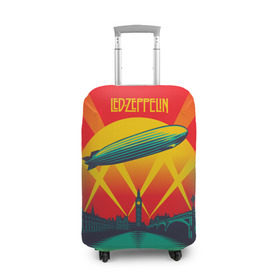 Чехол для чемодана 3D с принтом Led Zeppelin 3 в Петрозаводске, 86% полиэфир, 14% спандекс | двустороннее нанесение принта, прорези для ручек и колес | led zeppelin | лед зеппелин | роберт плант