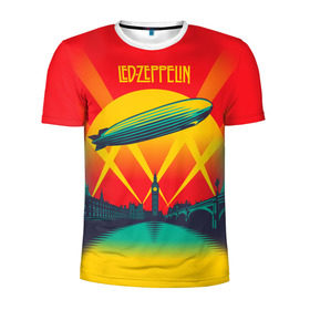Мужская футболка 3D спортивная с принтом Led Zeppelin 3 в Петрозаводске, 100% полиэстер с улучшенными характеристиками | приталенный силуэт, круглая горловина, широкие плечи, сужается к линии бедра | Тематика изображения на принте: led zeppelin | лед зеппелин | роберт плант