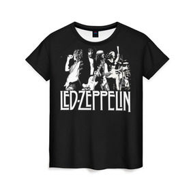Женская футболка 3D с принтом Led Zeppelin 4 в Петрозаводске, 100% полиэфир ( синтетическое хлопкоподобное полотно) | прямой крой, круглый вырез горловины, длина до линии бедер | led zeppelin | лед зеппелин | роберт плант