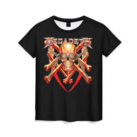 Женская футболка 3D с принтом Megadeth 1 в Петрозаводске, 100% полиэфир ( синтетическое хлопкоподобное полотно) | прямой крой, круглый вырез горловины, длина до линии бедер | megadeth | дирк вербурен | дэвид эллефсон | дэйв мастейн | кико лоурейро | мегадэт