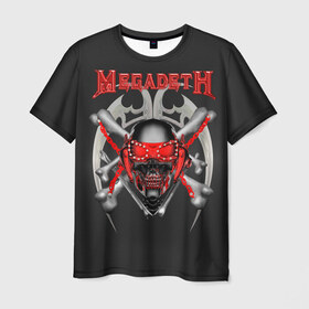 Мужская футболка 3D с принтом Megadeth 2 в Петрозаводске, 100% полиэфир | прямой крой, круглый вырез горловины, длина до линии бедер | megadeth | дирк вербурен | дэвид эллефсон | дэйв мастейн | кико лоурейро | мегадэт