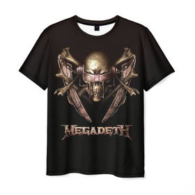 Мужская футболка 3D с принтом Megadeth 3 в Петрозаводске, 100% полиэфир | прямой крой, круглый вырез горловины, длина до линии бедер | megadeth | дирк вербурен | дэвид эллефсон | дэйв мастейн | кико лоурейро | мегадэт