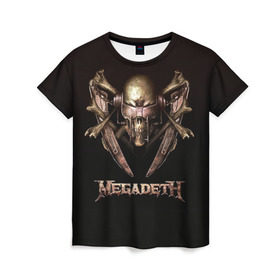 Женская футболка 3D с принтом Megadeth 3 в Петрозаводске, 100% полиэфир ( синтетическое хлопкоподобное полотно) | прямой крой, круглый вырез горловины, длина до линии бедер | megadeth | дирк вербурен | дэвид эллефсон | дэйв мастейн | кико лоурейро | мегадэт