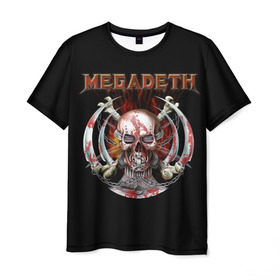 Мужская футболка 3D с принтом Megadeth 5 в Петрозаводске, 100% полиэфир | прямой крой, круглый вырез горловины, длина до линии бедер | megadeth | дирк вербурен | дэвид эллефсон | дэйв мастейн | кико лоурейро | мегадэт