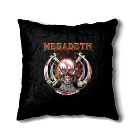 Подушка 3D с принтом Megadeth 5 в Петрозаводске, наволочка – 100% полиэстер, наполнитель – холлофайбер (легкий наполнитель, не вызывает аллергию). | состоит из подушки и наволочки. Наволочка на молнии, легко снимается для стирки | megadeth | дирк вербурен | дэвид эллефсон | дэйв мастейн | кико лоурейро | мегадэт