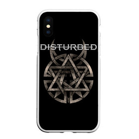 Чехол для iPhone XS Max матовый с принтом Disturbed 2 в Петрозаводске, Силикон | Область печати: задняя сторона чехла, без боковых панелей | Тематика изображения на принте: disturbed | donegan | draiman | moyer | wengren | венгрен | дистурбед | дониган | дрейман | мойер | хард рок