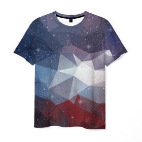 Мужская футболка 3D с принтом Geometry Star в Петрозаводске, 100% полиэфир | прямой крой, круглый вырез горловины, длина до линии бедер | 
