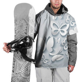 Накидка на куртку 3D с принтом Белоснежные бабочки в Петрозаводске, 100% полиэстер |  | бабочка | девушка | кружево. красота | нежность | полёт