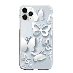 Чехол для iPhone 11 Pro матовый с принтом Белоснежные бабочки в Петрозаводске, Силикон |  | Тематика изображения на принте: бабочка | девушка | кружево. красота | нежность | полёт