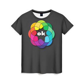 Женская футболка 3D с принтом Окей в Петрозаводске, 100% полиэфир ( синтетическое хлопкоподобное полотно) | прямой крой, круглый вырез горловины, длина до линии бедер | love | ok |  любовь
