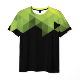Мужская футболка 3D с принтом Trianse Green в Петрозаводске, 100% полиэфир | прямой крой, круглый вырез горловины, длина до линии бедер | trianse | абстракция | бумага | геометрия | грани | изгиб | линии | оптические | полигоны | полосы | постель | розовый | сочетания | текстура | треугольники
