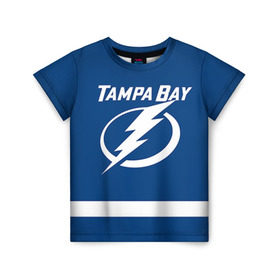 Детская футболка 3D с принтом Tampa Bay Drouin в Петрозаводске, 100% гипоаллергенный полиэфир | прямой крой, круглый вырез горловины, длина до линии бедер, чуть спущенное плечо, ткань немного тянется | 27 | jonathan drouin | tampa bay lightning | джонатан друэн | нхл | тампа бэй лайтнинг | хоккей