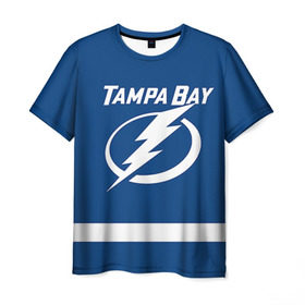Мужская футболка 3D с принтом Tampa Bay Johnson в Петрозаводске, 100% полиэфир | прямой крой, круглый вырез горловины, длина до линии бедер | 9 | tampa bay lightning | tyler johnson | нхл | тайлер джонсон | тампа бэй лайтнинг | хоккей