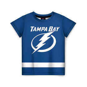 Детская футболка 3D с принтом Tampa Bay Johnson в Петрозаводске, 100% гипоаллергенный полиэфир | прямой крой, круглый вырез горловины, длина до линии бедер, чуть спущенное плечо, ткань немного тянется | 9 | tampa bay lightning | tyler johnson | нхл | тайлер джонсон | тампа бэй лайтнинг | хоккей