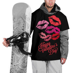 Накидка на куртку 3D с принтом Happy Valentine`s Day в Петрозаводске, 100% полиэстер |  | 14 | february | happy valentines day | holiday | kisses | lips | love | губы | любовь | поцелуи | праздник | счастливый день святого валентина | февраль