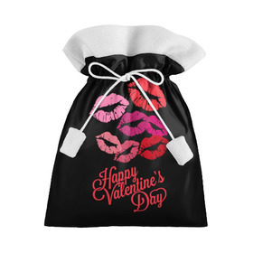 Подарочный 3D мешок с принтом Happy Valentine`s Day в Петрозаводске, 100% полиэстер | Размер: 29*39 см | Тематика изображения на принте: 14 | february | happy valentines day | holiday | kisses | lips | love | губы | любовь | поцелуи | праздник | счастливый день святого валентина | февраль