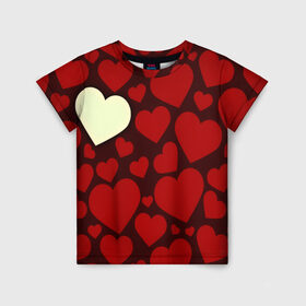 Детская футболка 3D с принтом Одинокое сердце в Петрозаводске, 100% гипоаллергенный полиэфир | прямой крой, круглый вырез горловины, длина до линии бедер, чуть спущенное плечо, ткань немного тянется | 14 февраля | valentines day | день влюбленных | игрушка | любовь | медведь | сердце