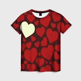 Женская футболка 3D с принтом Одинокое сердце в Петрозаводске, 100% полиэфир ( синтетическое хлопкоподобное полотно) | прямой крой, круглый вырез горловины, длина до линии бедер | 14 февраля | valentines day | день влюбленных | игрушка | любовь | медведь | сердце