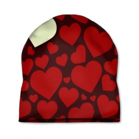 Шапка 3D с принтом Одинокое сердце в Петрозаводске, 100% полиэстер | универсальный размер, печать по всей поверхности изделия | 14 февраля | valentines day | день влюбленных | игрушка | любовь | медведь | сердце