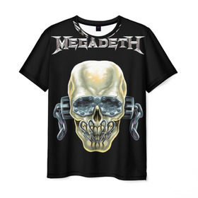 Мужская футболка 3D с принтом Megadeth в Петрозаводске, 100% полиэфир | прямой крой, круглый вырез горловины, длина до линии бедер | dave | megadeth | metal | mustaine | rattlehead | rock | thrash | vic | дейв | мастейн | мегадет | метал | рок | треш
