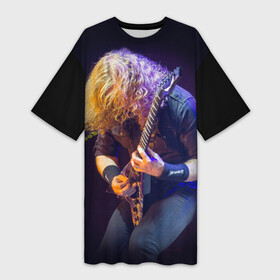 Платье-футболка 3D с принтом Dave Mustaine в Петрозаводске,  |  | dave | megadeth | metal | mustaine | rattlehead | rock | thrash | vic | дейв | мастейн | мегадет | метал | рок | треш