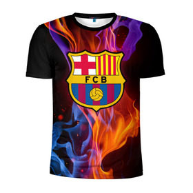 Мужская футболка 3D спортивная с принтом Барселона в Петрозаводске, 100% полиэстер с улучшенными характеристиками | приталенный силуэт, круглая горловина, широкие плечи, сужается к линии бедра | fc barсelona | спорт | фк барселона | футбол | футбольный клуб басрелона