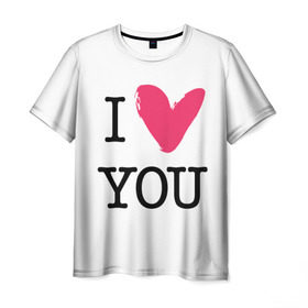 Мужская футболка 3D с принтом Valentine`s Day, I Iove you в Петрозаводске, 100% полиэфир | прямой крой, круглый вырез горловины, длина до линии бедер | 14 | february | heart | holiday | i love you | valentines day | день святого валентина | праздник | сердце | февраль | я люблю тебя