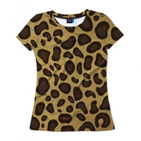 Женская футболка 3D с принтом Пантера в Петрозаводске, 100% полиэфир ( синтетическое хлопкоподобное полотно) | прямой крой, круглый вырез горловины, длина до линии бедер | леопард | пятна | текстура