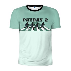 Мужская футболка 3D спортивная с принтом Payday 2 в Петрозаводске, 100% полиэстер с улучшенными характеристиками | приталенный силуэт, круглая горловина, широкие плечи, сужается к линии бедра | game | payday | payday 2 | игра | игрок | компьютерные игры | маски