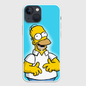Чехол для iPhone 13 mini с принтом Гомер в Петрозаводске,  |  | gomer | желтый | мультик | симпсон