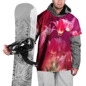 Накидка на куртку 3D с принтом Тюльпаны в Петрозаводске, 100% полиэстер |  | Тематика изображения на принте: 