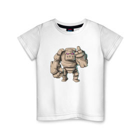 Детская футболка хлопок с принтом Голем в Петрозаводске, 100% хлопок | круглый вырез горловины, полуприлегающий силуэт, длина до линии бедер | clash of clans | голем | игры