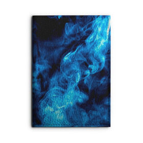 Обложка для автодокументов с принтом Smoke в Петрозаводске, натуральная кожа |  размер 19,9*13 см; внутри 4 больших “конверта” для документов и один маленький отдел — туда идеально встанут права | дым | огонь | пламя | синий