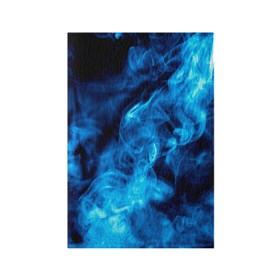 Обложка для паспорта матовая кожа с принтом Smoke в Петрозаводске, натуральная матовая кожа | размер 19,3 х 13,7 см; прозрачные пластиковые крепления | Тематика изображения на принте: дым | огонь | пламя | синий